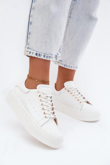 Weiße Damensneaker mit Plattform Zazoo N408S7 2