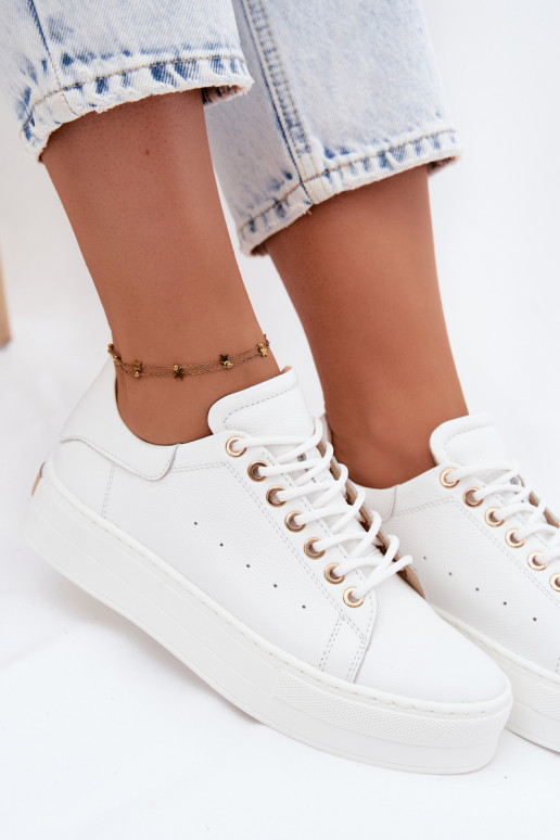 Weiße Damensneaker mit Plattform Zazoo N408S7