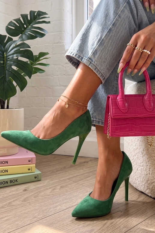 Nicole grüne klassische High Heels