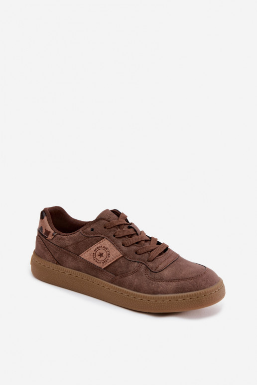 Glänzende Sneaker für Damen Big Star UU274017 in brauner Farbe