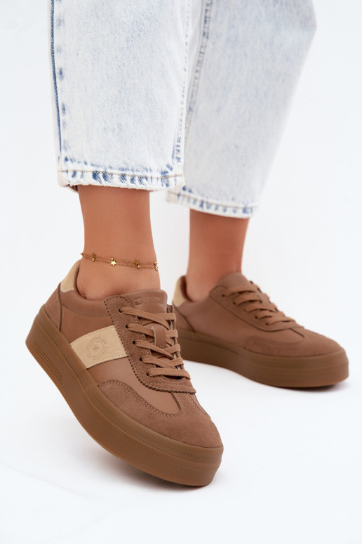 Sneaker für Damen mit Plateau Big Star UU274015 in brauner Farbe