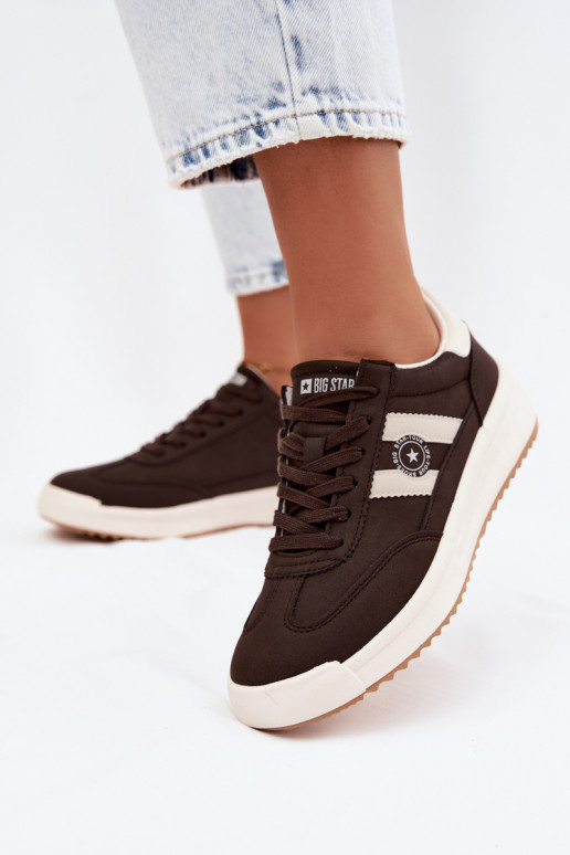 Sportliche Schuhe für Damen Big Star UU274024 in Schokoladenfarbe