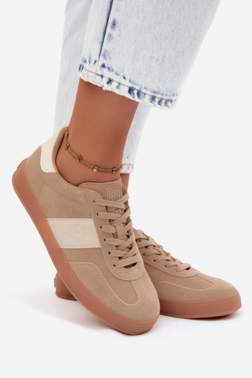 Sneaker für Damen aus Kunstveloursleder Big Star UU274009 in Sandfarbe