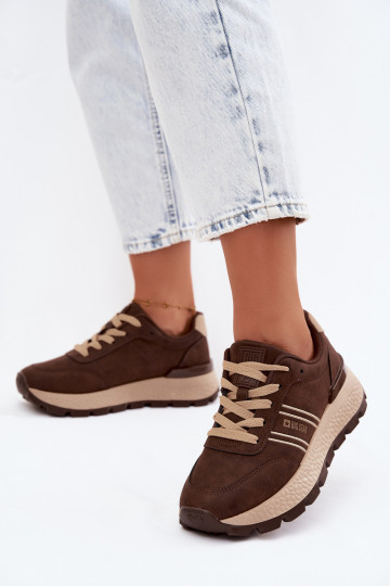 Sneaker für Damen mit Plateau Big Star UU274040 in Schokoladenfarbe