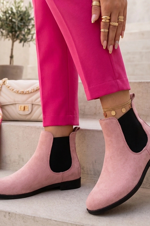 Rosa Stiefeletten mit elastischem Schaft Cinzia