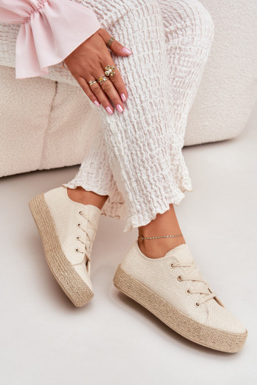 Beige Plattform Freizeitschuhe Princa