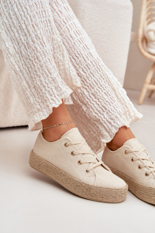 Beige Plattform Freizeitschuhe Princa