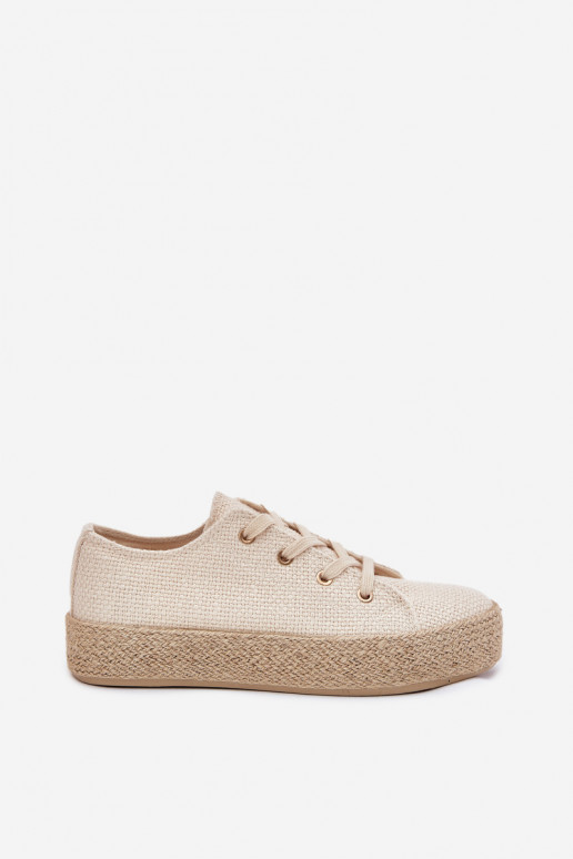 Beige Plattform Freizeitschuhe Princa