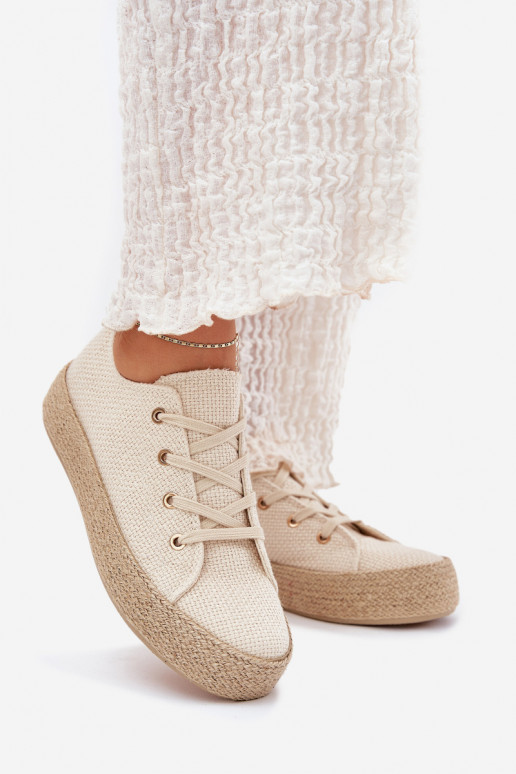 Beige Plattform Freizeitschuhe Princa