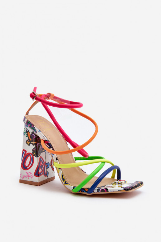 Bunte High-Heel Sandalen Josette