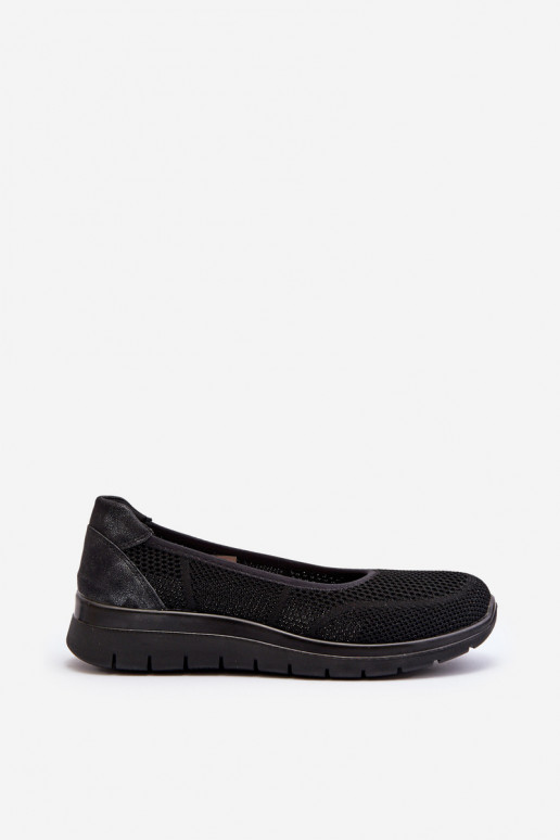 Schwarze Ballerinas mit Plattform Aviaba
