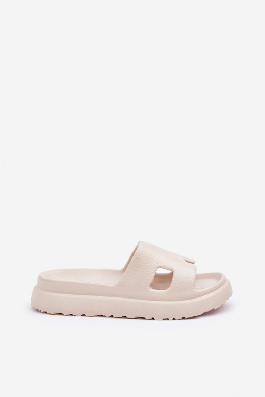 Elfenbeinfarbene leichte Slipper mit Ausschnitten Neladith
