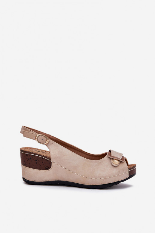 Sand- und goldfarbene leichte Plattformsandalen Comfort Shoes Efravia