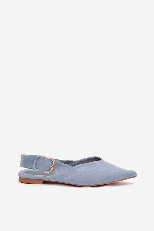 Blaue Damenschuhe mit Schnallen Tanelia