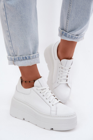 Damen-Sneaker mit Plattform in Weiß Zazoo N1000S3 2