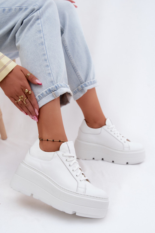 Damen-Sneaker mit Plattform in Weiß Zazoo N1000S3