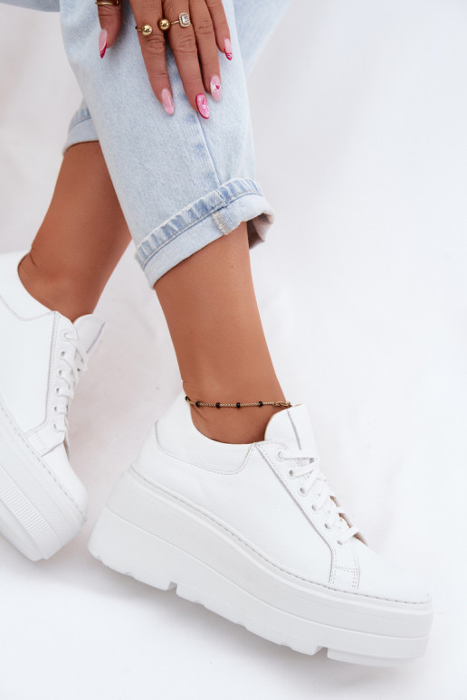Damen-Sneaker mit Plattform in Weiß Zazoo N1000S3
