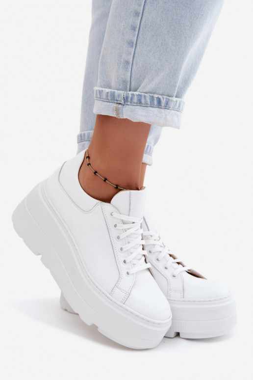 Damen-Sneaker mit Plattform in Weiß Zazoo N1000S3