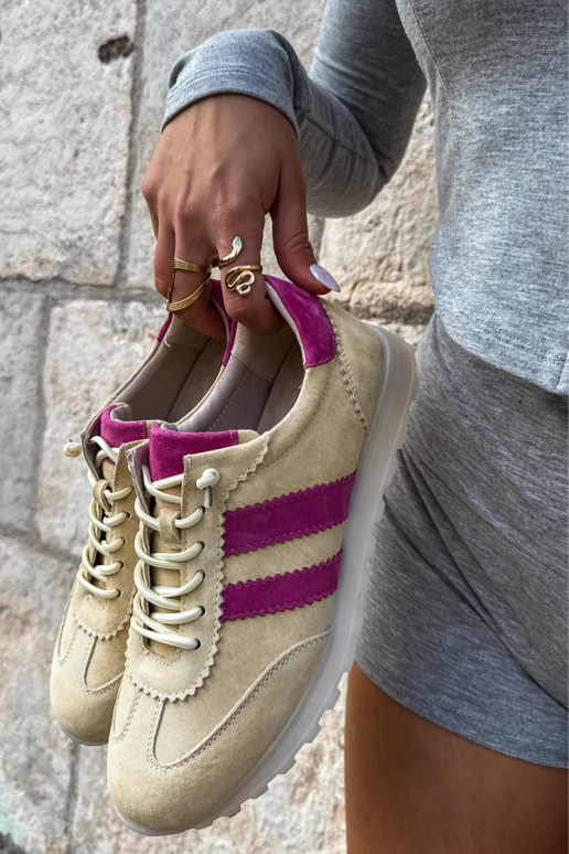 Gelbe Wildleder-Sneaker Cuddla