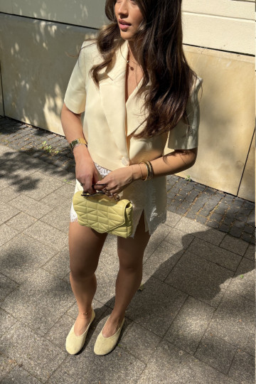 Gelbe Ballerinas aus Kunstveloursleder Camdena 2