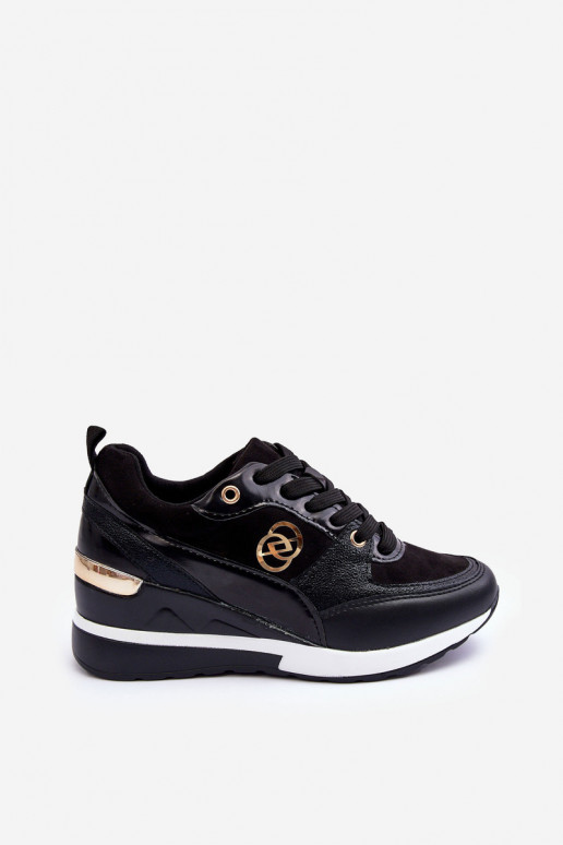 Schnürschuhe für Damen in Schwarz mit Plattform Genova