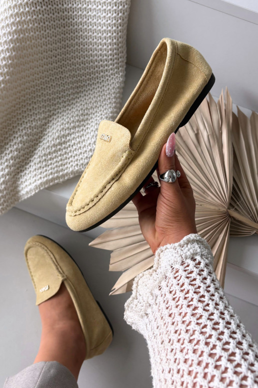 Gelbe Damen-Mokassins mit goldenen Details Sarivelle