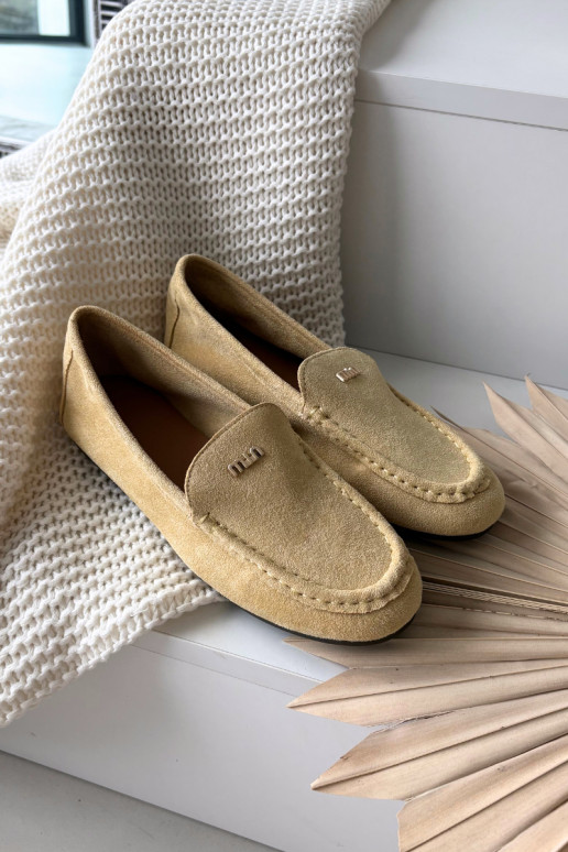 Gelbe Damen-Mokassins mit goldenen Details Sarivelle