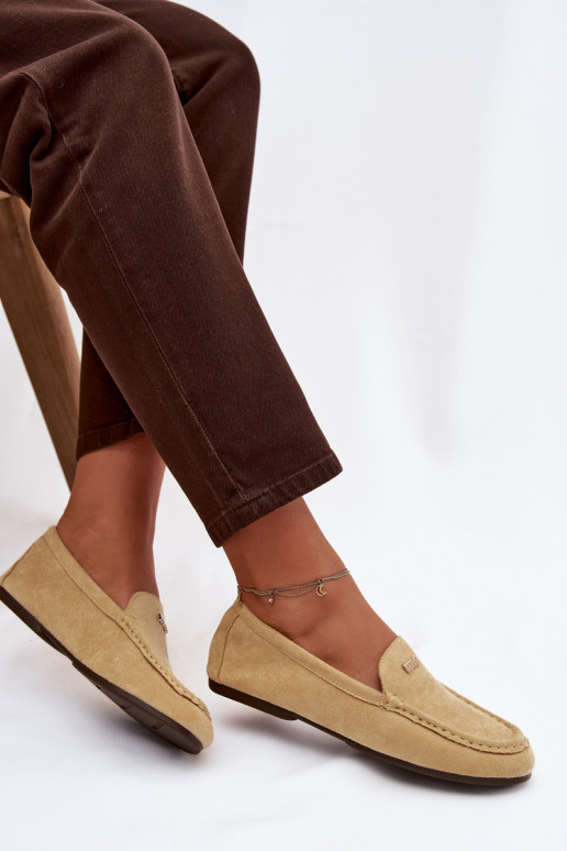 Gelbe Damen-Mokassins mit goldenen Details Sarivelle