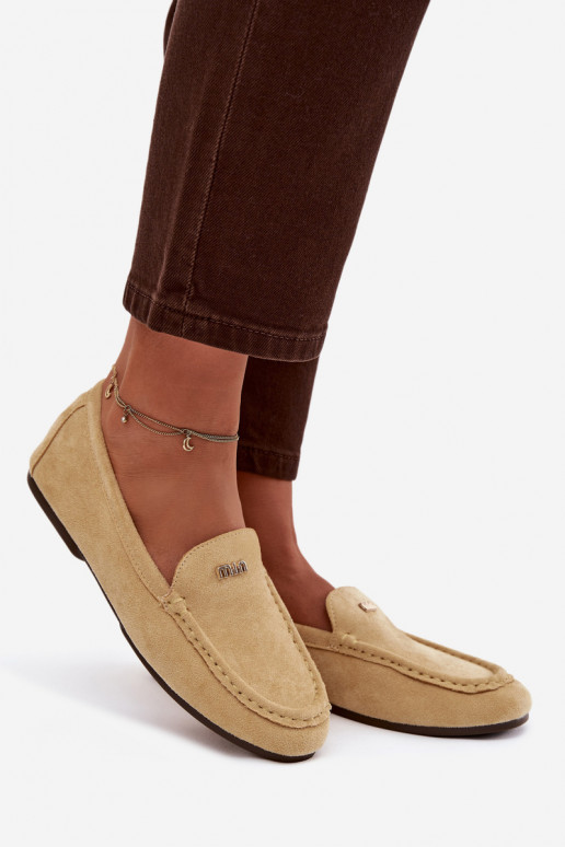 Gelbe Damen-Mokassins mit goldenen Details Sarivelle