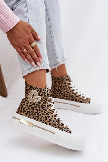 Freizeitschuhe mit Plattform und Leopardenmuster Meloria