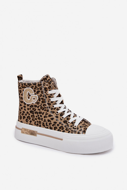 Freizeitschuhe mit Plattform und Leopardenmuster Meloria