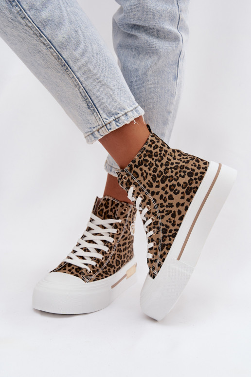 Freizeitschuhe mit Plattform und Leopardenmuster Meloria