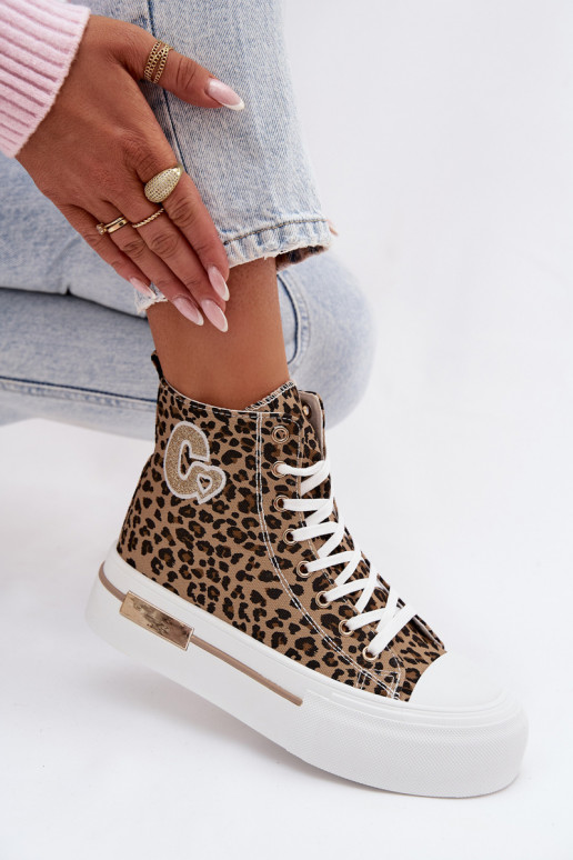 Freizeitschuhe mit Plattform und Leopardenmuster Meloria
