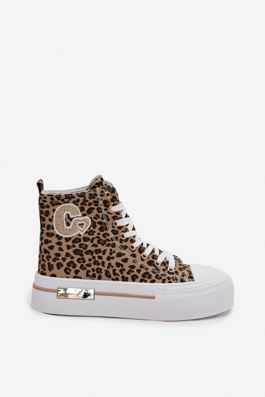 Freizeitschuhe mit Plattform und Leopardenmuster Meloria