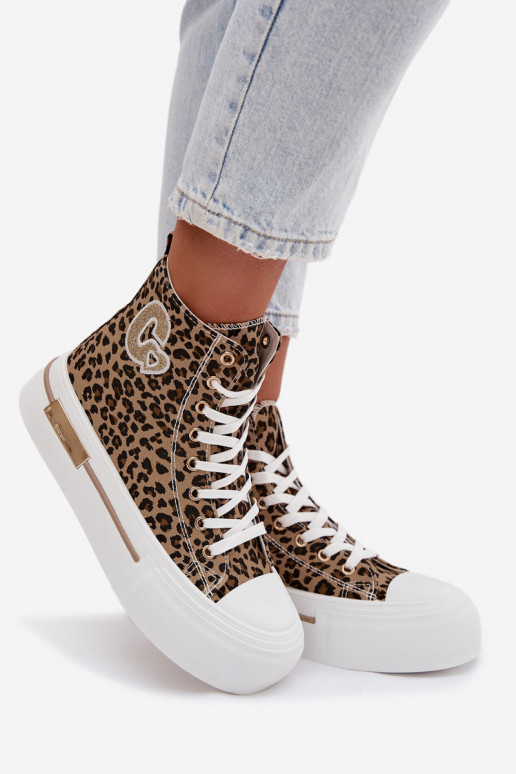 Freizeitschuhe mit Plattform und Leopardenmuster Meloria