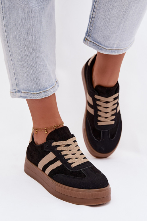 Schwarze Sportschuhe mit Plattform Giselia