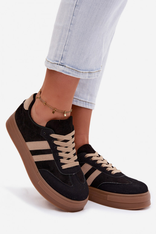 Schwarze Sportschuhe mit Plattform Giselia