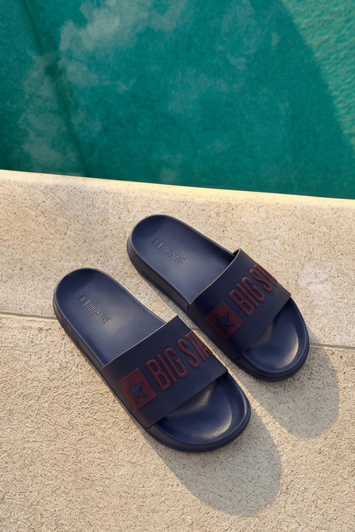 Dunkelblaue Herren-Slipper "Big Star SS174361"