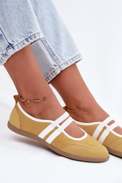 Gelbe sportliche Ballerinas mit elastischen Riemen Donatella