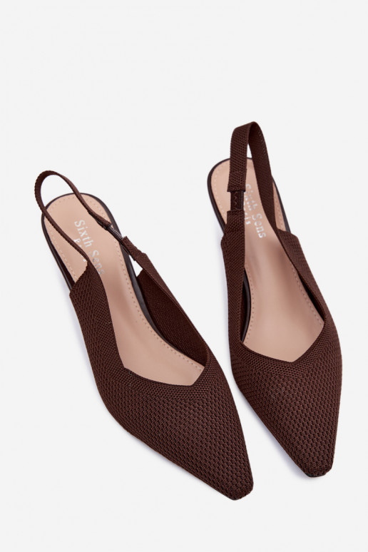 Schokoladenfarbene High Heels Sandalen Typu Klepsydra Purea