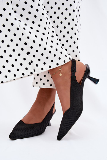 Schwarze High Heels Sandalen Typu Klepsydra Purea 2