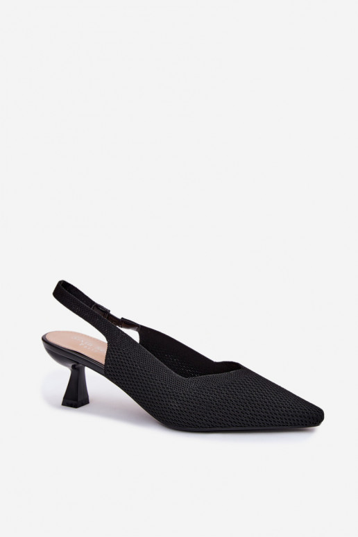 Schwarze High Heels Sandalen Typu Klepsydra Purea