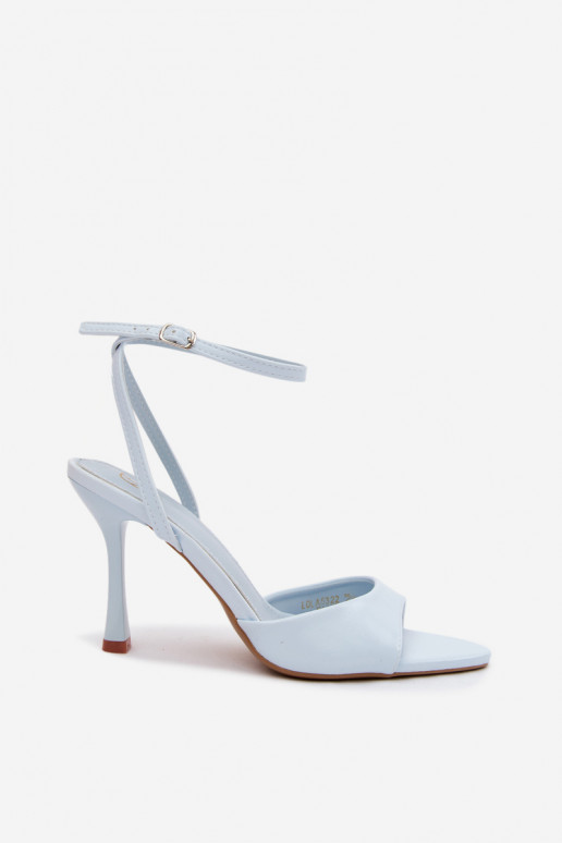 Blaue Damen-Sandalen mit dünnen Absätzen aus Kunstleder Palmer
