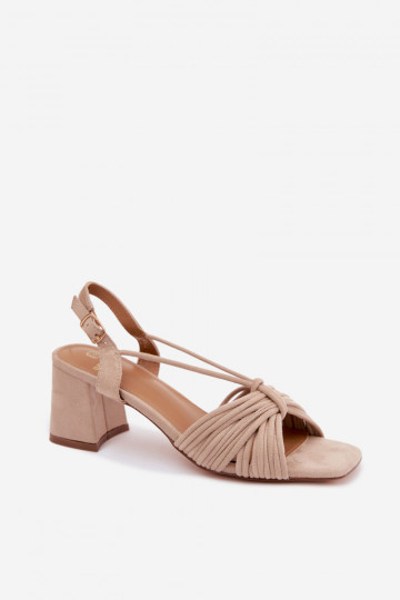 Damen-Sandalen mit Riemen und Absätzen in sandfarben Taffina 2