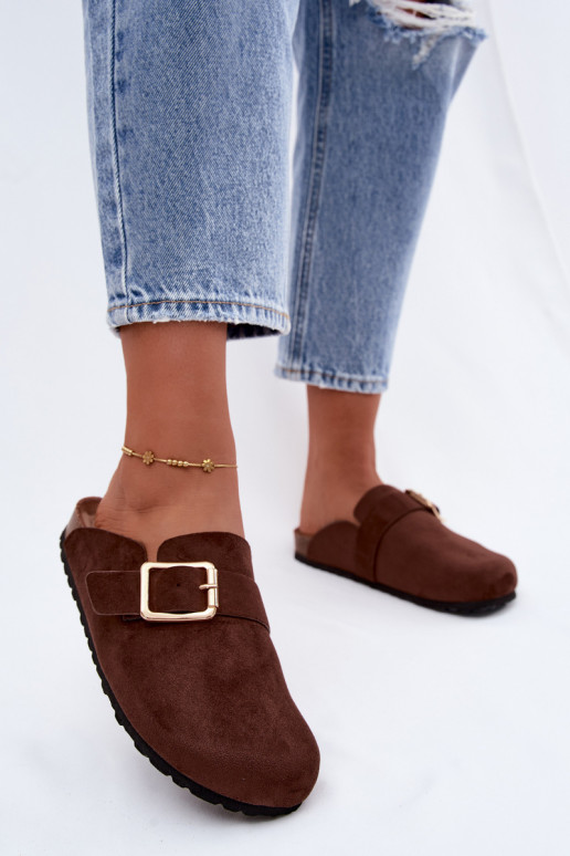 Clogs mit goldfarbenen Schnallen Taffira