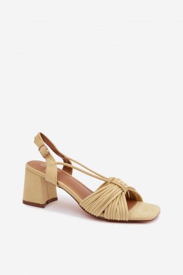 Damen Sandalen mit Riemen und Absätzen in Gelb Taffina 2