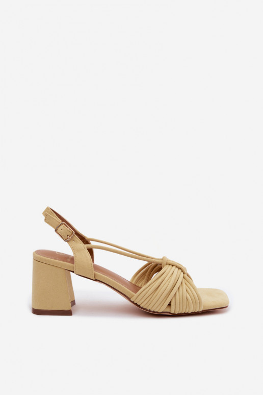 Damen Sandalen mit Riemen und Absätzen in Gelb Taffina