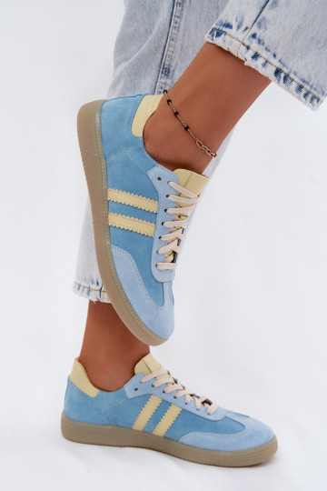Himmelblaue Veloursleder-Sneakers Zazoo N1068