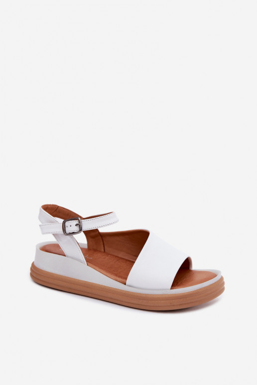 Weiße Damen-Sandalen mit Plattform