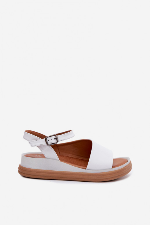 Weiße Damen-Sandalen mit Plattform